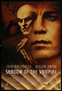 4z874 SHADOW OF THE VAMPIRE 1sh 2000 art of John Malkovich as F.W. Murnau & Willem Dafoe!