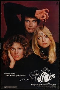 4z876 SHAMPOO 1sh 1975 best close up of Warren Beatty, Julie Christie & Goldie Hawn!