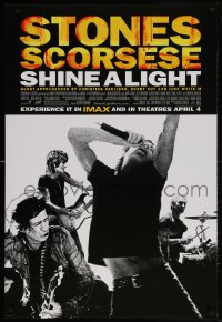 4z878 SHINE A LIGHT advance DS 1sh 2008 Scorsese's Rolling Stones documentary, cool b/w image!