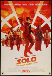 4z887 SOLO advance DS 1sh 2018 A Star Wars Story, Ron Howard, Ehrenreich, top cast, Chewbacca!