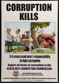 4z311 CORRUPTION KILLS 17x24 Kenyan special poster 2000s Kenya Anti-Corruption Commission!