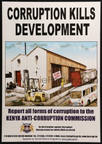 4z312 CORRUPTION KILLS DEVELOPMENT 17x24 Kenyan special poster 2000s report all forms of it!