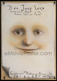 4z194 DER JUNGE LORD 24x33 German stage poster 1982 art of a cool smiling face by Jerzy Czerniawski!
