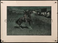 4z045 FREDERIC REMINGTON 18x24 art print 1970s cool art of cowboy shooting on horseback!
