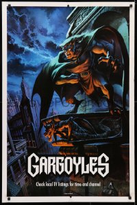 4z065 GARGOYLES tv poster 1994 Disney, striking fantasy cartoon artwork of Goliath!