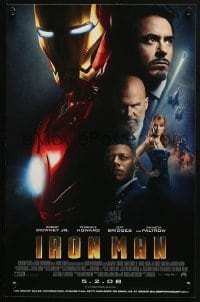4z075 IRON MAN advance mini poster 2008 Robert Downey Jr. is Iron Man, cool image of suit!
