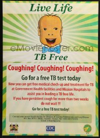 4z383 LIVE LIFE TB FREE 17x23 Kenyan special poster 1990s go for a free TB test today!