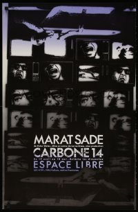 4z247 MARAT SADE 22x34 Canadian stage poster 1985 wild different design with many faces!