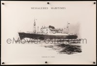 4z388 MESSAGERIES MARITIMES 15x22 French special poster 1955 ship by Chapalet!