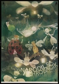 4z250 NARODIL SA CHROBACIK 26x38 Czechoslovakian stage poster 1985 flying insects by Cestmir Pechr!