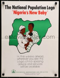 4z399 NATIONAL POPULATION LOGO NIGERIA'S NEW BABY 15x20 Nigerian special poster 1990s cool!