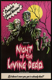 4z401 NIGHT OF THE LIVING DEAD 11x17 special poster R1978 George Romero zombie classic, they lust for human flesh!