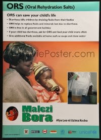 4z407 ORS 17x23 Kenyan special poster 1990s Oral Rehydration Salts, UNICEF, it can save a life!