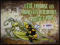 4z419 PROTEGEZ-VOUS AIDES 24x32 French special poster 1990s HIV/AIDS, bee and grasshopper!