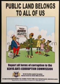 4z420 PUBLIC LAND BELONGS TO ALL OF US 17x24 Kenyan special poster 2000s report all corruption!