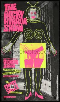 4z261 ROCKY HORROR SHOW silkscreen 17x30 stage poster 1986 Art Chantry art of Frankenstein!
