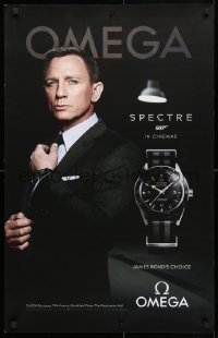 4z119 SPECTRE 21x33 advertising poster 2015 Daniel Craig as James Bond 007 in tuxedo, Omega tie-in