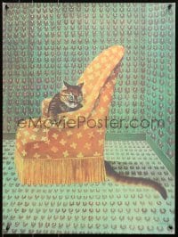 4z039 STANISLAO LEPRI signed #183/320 21x28 art print 1970s by the artist, Le Chat, cat on a chair!