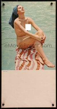 4z458 UNKNOWN CALENDAR PAGE sunbather style 11x21 special poster 1950s sexy image!