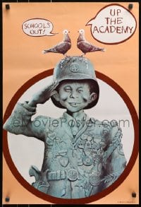 4z467 UP THE ACADEMY 19x28 special poster 1980 MAD Magazine, cool statue art of Alfred E. Newman!