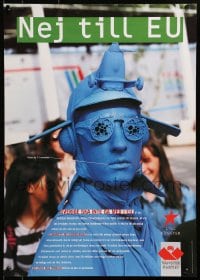 4z471 VANSTERPARTIET blue man style 17x23 Swedish special poster 1990s great different image!