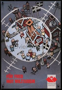 4z476 VANSTERPARTIET target style 14x20 Swedish special poster 1990s great different art!