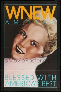 4z030 WNEW AM 1130 PEGGY LEE radio poster 1980s portrait art, blessed with America's best!