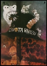 4z278 ZO ZIVOTA HMYZU 26x38 Slovak stage poster 1987 art of insects by Cestmir Pechr!