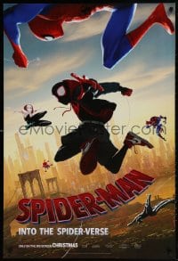 4z895 SPIDER-MAN INTO THE SPIDER-VERSE teaser DS 1sh 2018 Nicolas Cage in title role, Steinfeld!
