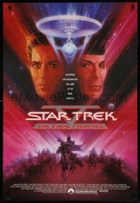 4z902 STAR TREK V 1sh 1989 The Final Frontier, art of William Shatner & Leonard Nimoy by Bob Peak!