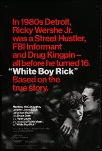 4z970 WHITE BOY RICK teaser DS 1sh 2018 hustler, FBI informant, drug kingpin - all before he's 16!