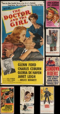 5a322 LOT OF 7 FOLDED THREE-SHEETS 1940s-1960s great images from a variety of different movies!