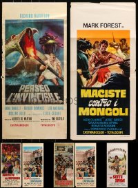 5a511 LOT OF 7 FORMERLY FOLDED SWORD AND SANDAL ITALIAN LOCANDINAS 1960s-1970s cool movie images!
