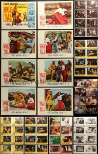 5a087 LOT OF 64 LOBBY CARDS 1950s-1970s complete sets from a variety of different movies!