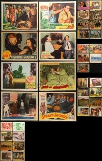 5a091 LOT OF 53 LOBBY CARDS 1930s-1970s great scenes from a variety of different movies!