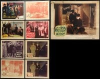 5a116 LOT OF 9 DETECTIVE LOBBY CARDS 1940s-1950s incomplete sets from mystery movies!
