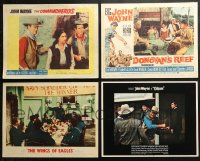 5a137 LOT OF 4 LOBBY CARDS FROM JOHN WAYNE MOVIES 1950s-1970s Comancheros, Wings of Eagles & more!
