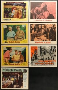 5a126 LOT OF 7 LOBBY CARDS FROM BORIS KARLOFF MOVIES 1950s-1960s Voodoo Island, Haunted Strangler!