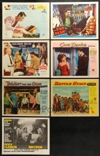 5a122 LOT OF 7 ROCK HUDSON LOBBY CARDS 1950s-1960s Come September, One Desire, Battle Hymn & more!