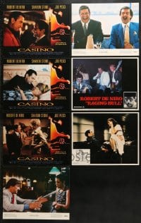 5a123 LOT OF 7 ROBERT DE NIRO LOBBY CARDS 1970s-1990s Casino, Raging Bull, King of Comedy & more!