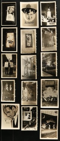 5a397 LOT OF 15 THEATER CANDID 3X5 PHOTOS SHOWING OUTSIDES AND INSIDES 1930s cool displays!