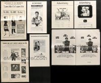 5a193 LOT OF 7 UNCUT PRESSBOOK SUPPLEMENTS AND AD SLICKS 1950s-1980s cool movie advertising!