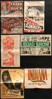 5a185 LOT OF 6 UNCUT HEAVILY WATER DAMAGED PRESSBOOKS 1940s advertising a variety of movies!