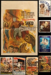 5a291 LOT OF 8 FOLDED NON-U.S. MISCELLANEOUS POSTERS 1950s-1980s a variety of movie images!