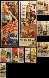 5a496 LOT OF 15 FORMERLY FOLDED WESTERN INSERTS 1950s great images from cowboy movies!
