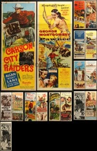 5a492 LOT OF 17 FORMERLY FOLDED WESTERN INSERTS 1940s-1950s great images from cowboy movies!