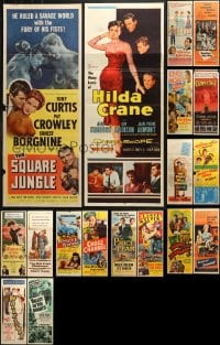 5a491 LOT OF 18 FORMERLY FOLDED MOSTLY 1950S INSERTS 1950s great images from a variety of different movies!