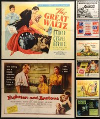5a540 LOT OF 12 FORMERLY FOLDED HALF-SHEETS 1940s-1960s great images from a variety of movies!