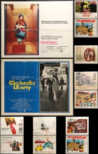 5a538 LOT OF 13 FORMERLY FOLDED HALF-SHEETS 1970s great images from a variety of movies!