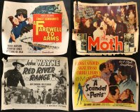 5a547 LOT OF 4 MOSTLY UNFOLDED HALF-SHEETS 1930s-1950s great images from a variety of movies!
